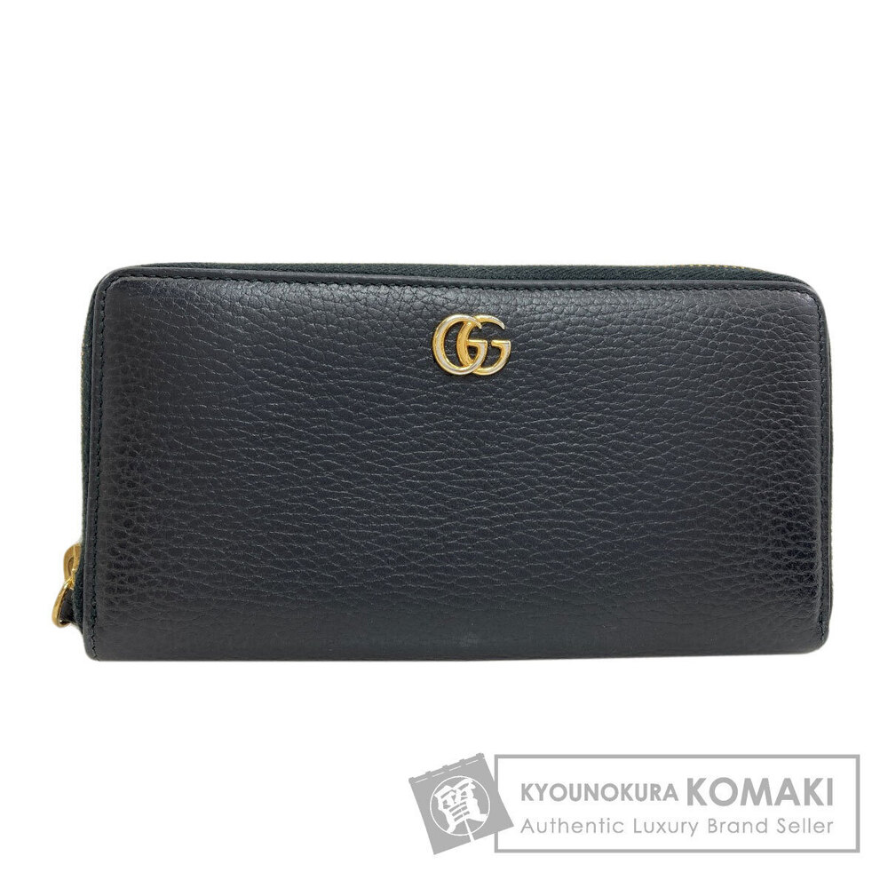 Gucci Round Zipper GG Marmont Double G Long Wallet coin purse Calfskin